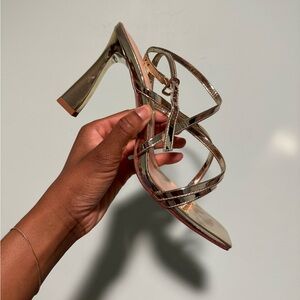 Sexy Gold Strappy Heels